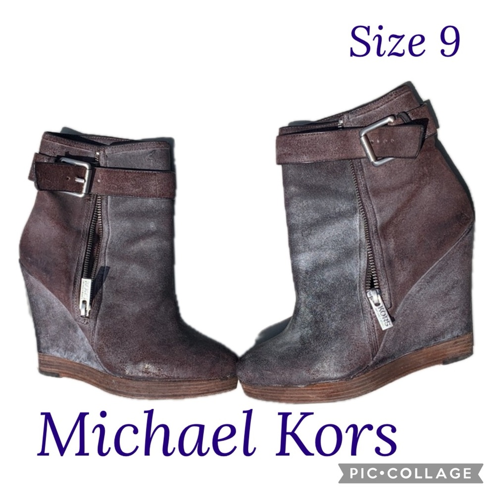 Michael Kors distressed wedge